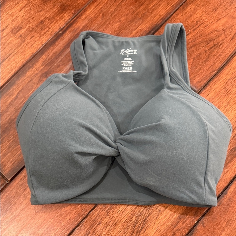 Gray Twist Front Bralette